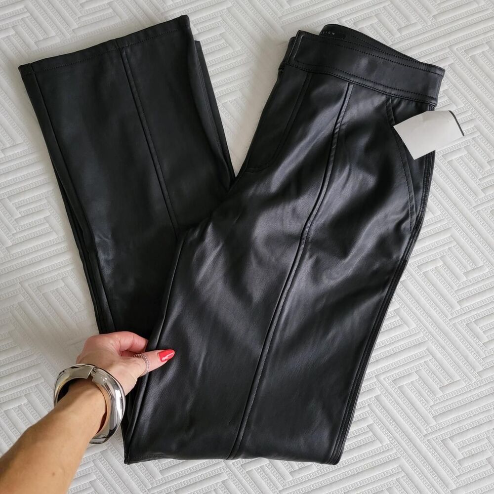 NWT ASOS DESIGN black straight leg faux leather pants. - Picture 4 of 5